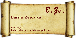 Barna Zselyke névjegykártya